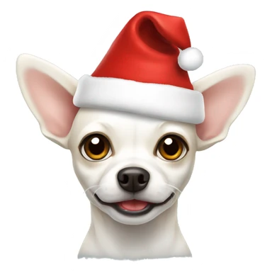 White Chihuahua Christmas hat sticker