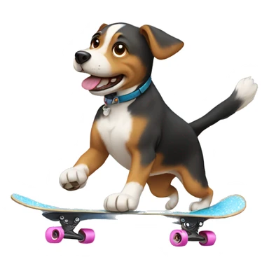 dog skating sticker