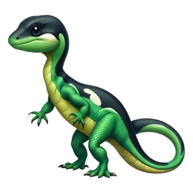 Orca-dragon-reptile-reptilian-lizard-skink-gecko-hybrid full body, two legs, arms, tail sticker
