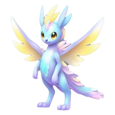Shiny Shy Cool Sparkly Colorful Pastel beautiful fantasy Kawaii Ethereal Sona Fakemon-animal Full Body sticker
