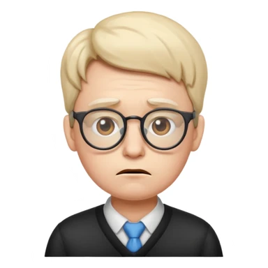 sad nerd emoji with expressive face and glasses sticker