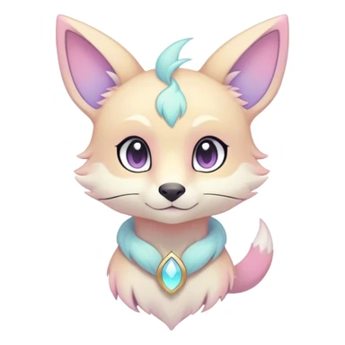 Kawaii colorful pastel ethereal anthro fursona Fakemon sticker