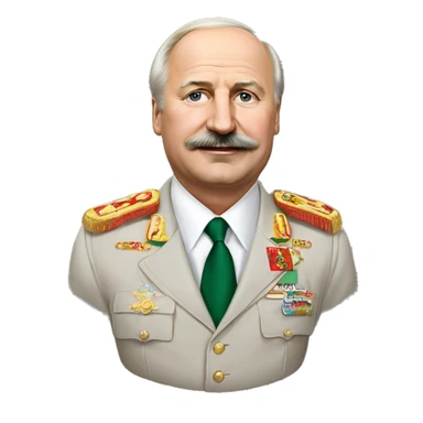 Photorealistic Belarus president Lukashenko full body with potato in right hand sticker