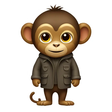 Monkey wearing coat sticker