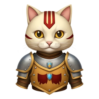 Crea un gato con armadura medieval sticker