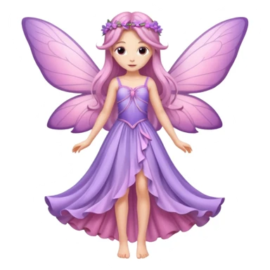 Lilac and pink fairy with wings but you can see her whole body and make her super pretty with long hair and long legs  sticker