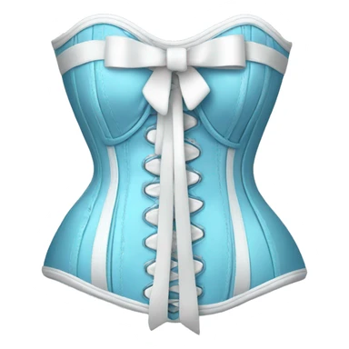 Baby blue corset with a white bow sticker