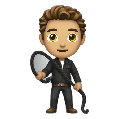 a man with a whip sticker