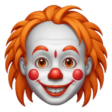 whatsapp clown emoji with long hair sticker