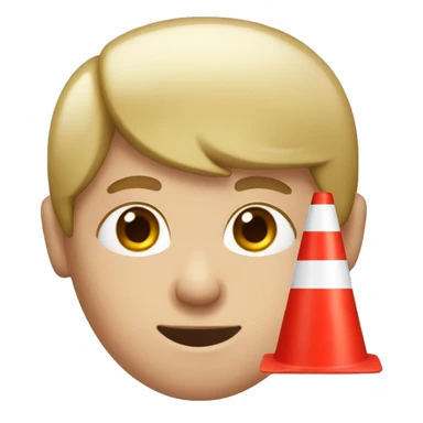 White Boy with a red cone on his head sticker