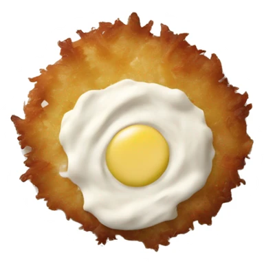 Latke on plate apple sauce and sour cream sticker