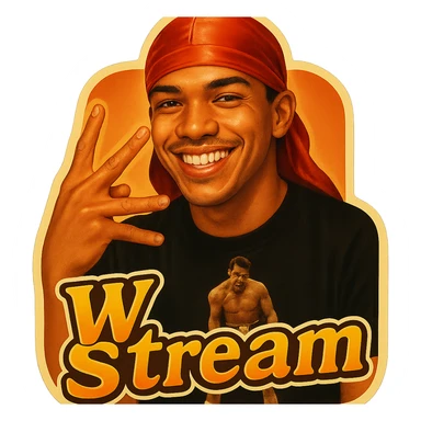 Make him Smiling 
W Finger signal
Change His durag To Red
Add the words W Stream sticker
