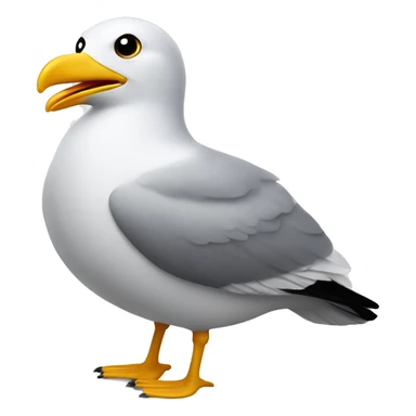 Fat seagull with chips sticker