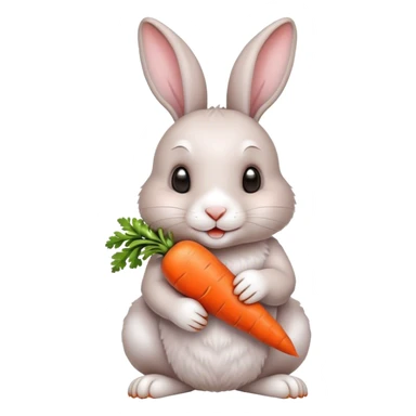 adorable rabbit with carrots sticker