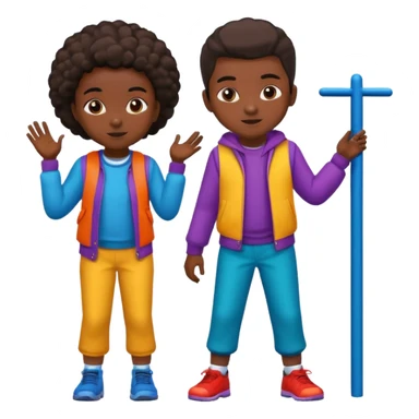 African American urban in the hoodkids playing on school playground sticker