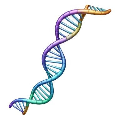 DNA strand above a paper sheet sticker