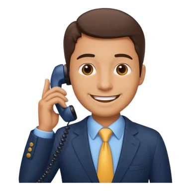 business man making a phone call, apple emoji style sticker