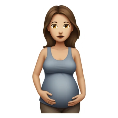 tired pregnant woman with brown hair cold sticker