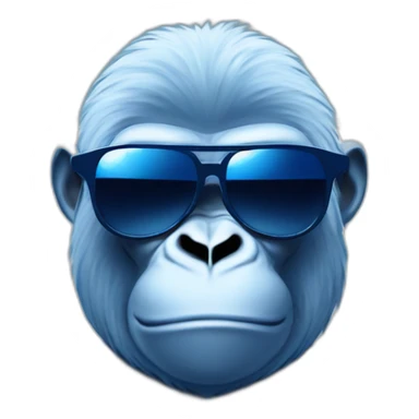light blue gorilla with white angel wings and navy blue chromatic sunglasses sticker