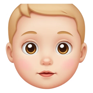 flat baby face with rosy cheeks sticker