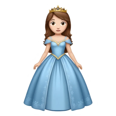 princess with brown hair whole body sticker