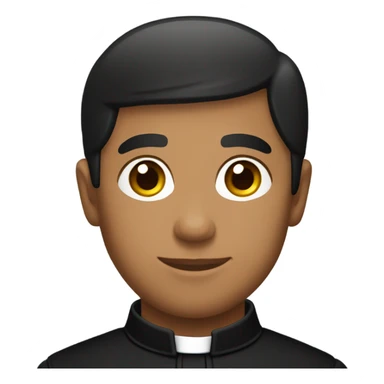 A Hispanic young Catholic priest wearing a traditional black cassock  sticker