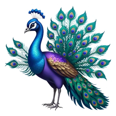 Peacock with tattoo sticker