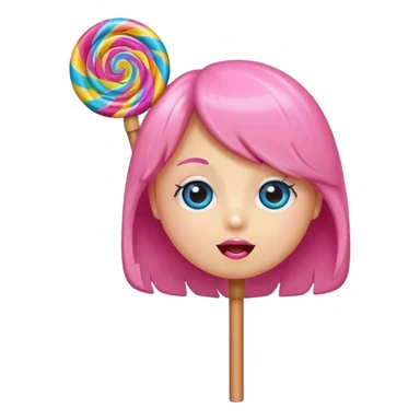 cute lollipop with eyes and mouth hair and personality sticker