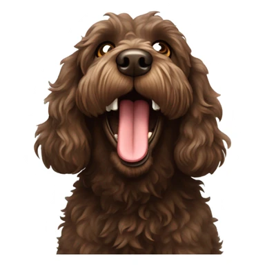 Australian labradoodle dark brown barking loudly sticker