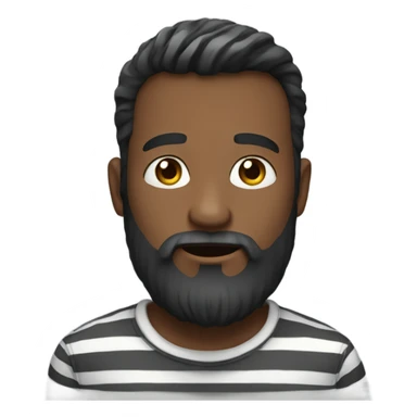 bearded man in striped shirt in love sticker