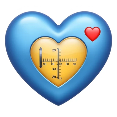 Blue heart with measuring scale sticker