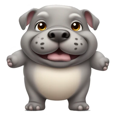 chubby dog hippo with a belly sticker
