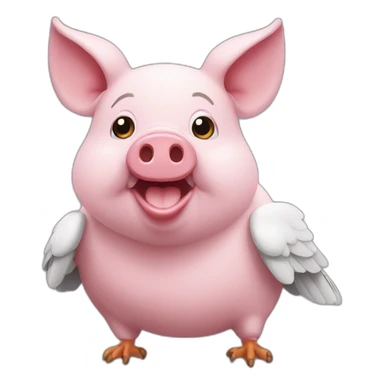 Cochon et pigeon sticker