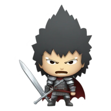 angry berserk guts with large sword sticker