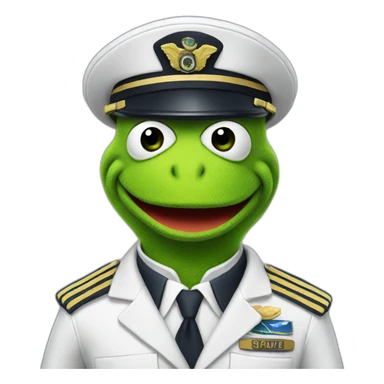 kermit as airline pilot sticker
