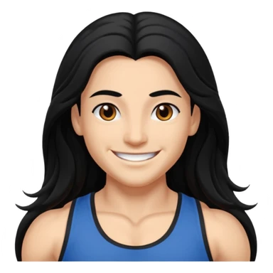 Branca, com cabelo grande preto, olho castanhos escuro musculosa sticker