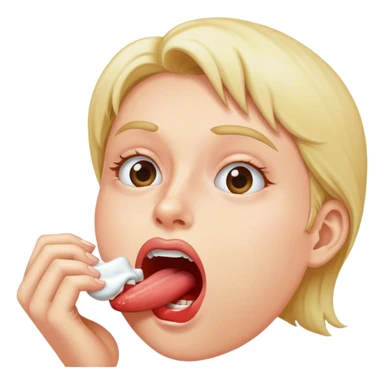 eye rolling while licking teeth sticker