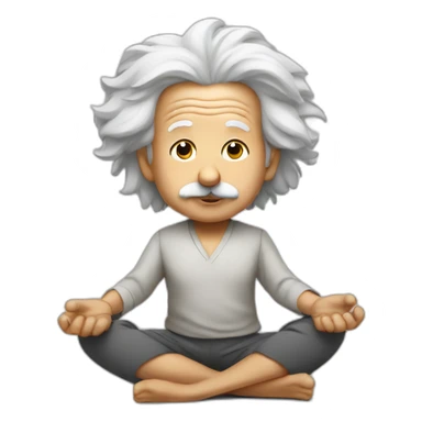 Einstein sitting in yoga position sticker