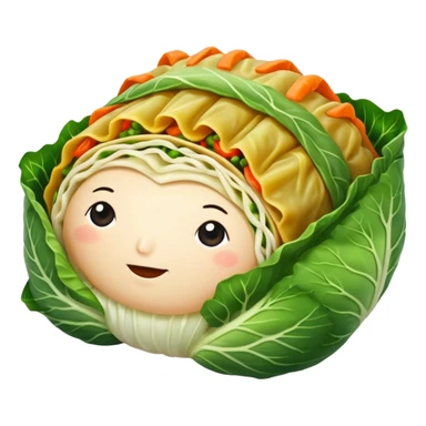 Very simple singular cabbage roll no meat sticker