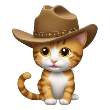 cat tipping cowboy hat sticker