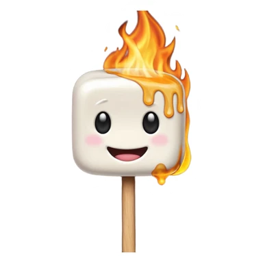 melting Marshmallow on stick at the fire sticker