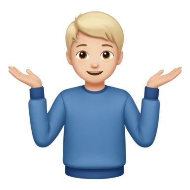 cute boy with cute dressing shrugging his shoulder sticker