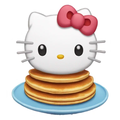 2d hello Kitty as a pancake sticker