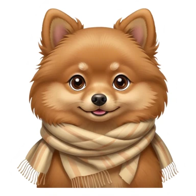 brown pomeranian with scarf sticker