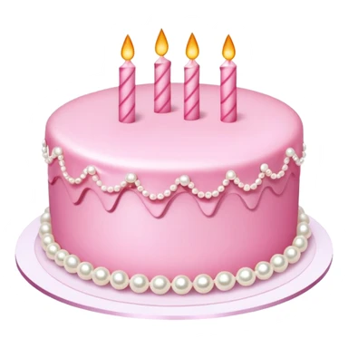pink cake decorated with pearls sticker