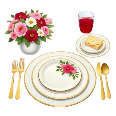 Romantic pink-red-gold-yellow-white pastel lush picnic aesthetic sticker