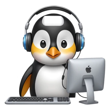 penguin is doing a hack sticker