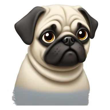 Pug in sweather sticker