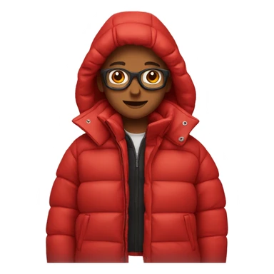 Red puffer jacket sticker