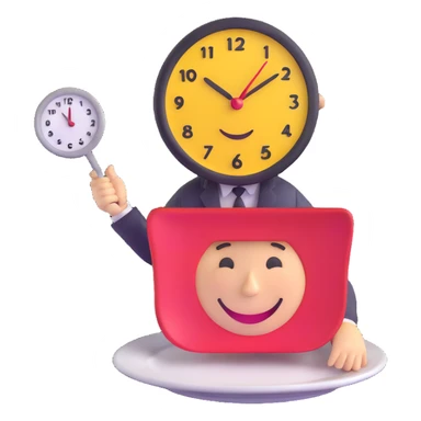 smiling face with a clock and plate, symbolizing healthy intermittent fasting sticker